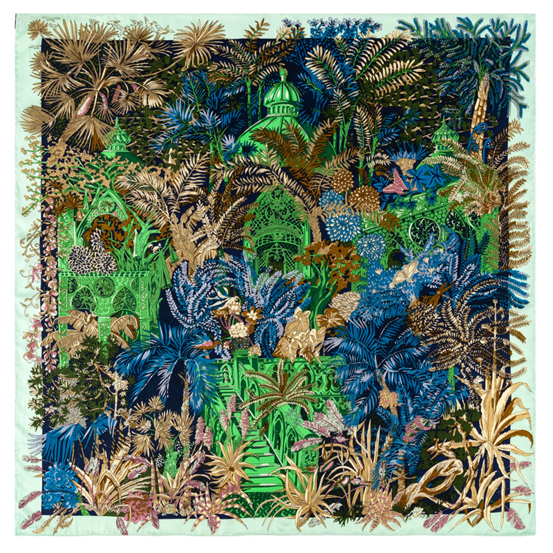 Scarf Silk Square - 女性用ツイルシルクスカーフ,ティムパニプリント,スクエアスカーフ,カール,バンダナ,ヒジャーブ,手巻き,90cm
