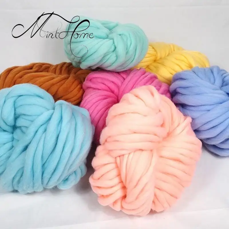 Woven Scarf Blanket - Minthome-スカーフと毛布用のイミテーションウールの厚い糸、手織りの帽子の糸、大きな毛布の厚さ、0.2s、ロールあたり250g