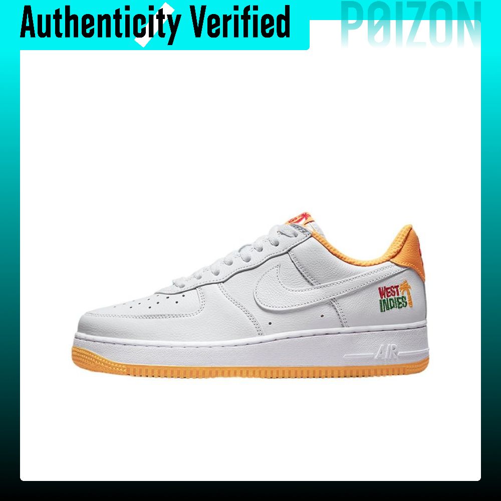 Nike Shoes Air Force 1 - ナイキ エアフォース1 'ウェストインディーズ2'。快適なローカットのスケートボードシューズ。メンズモデル。白とオレンジ。DX1156-101。