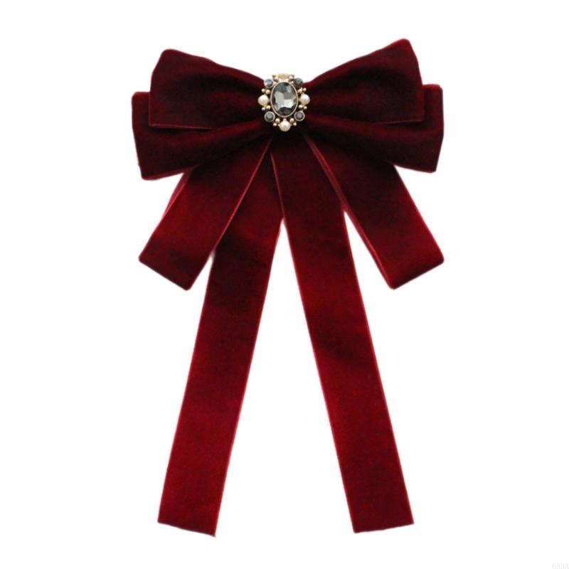 レディース ベルベット リボン ビーズ付き 学生 Unfor - Bow Tie Pre Tied のレビューと価格