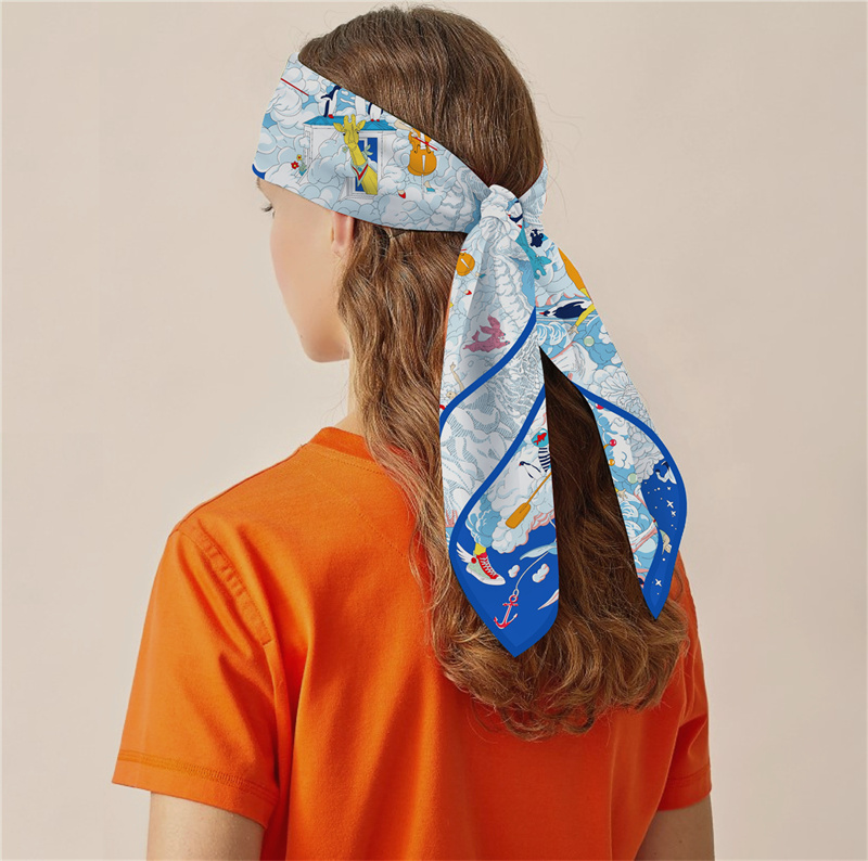 Pobingツイルシルクスカーフ女性ユーロ馬印刷正方形のスカ - Scarf Silk Square のレビューと価格