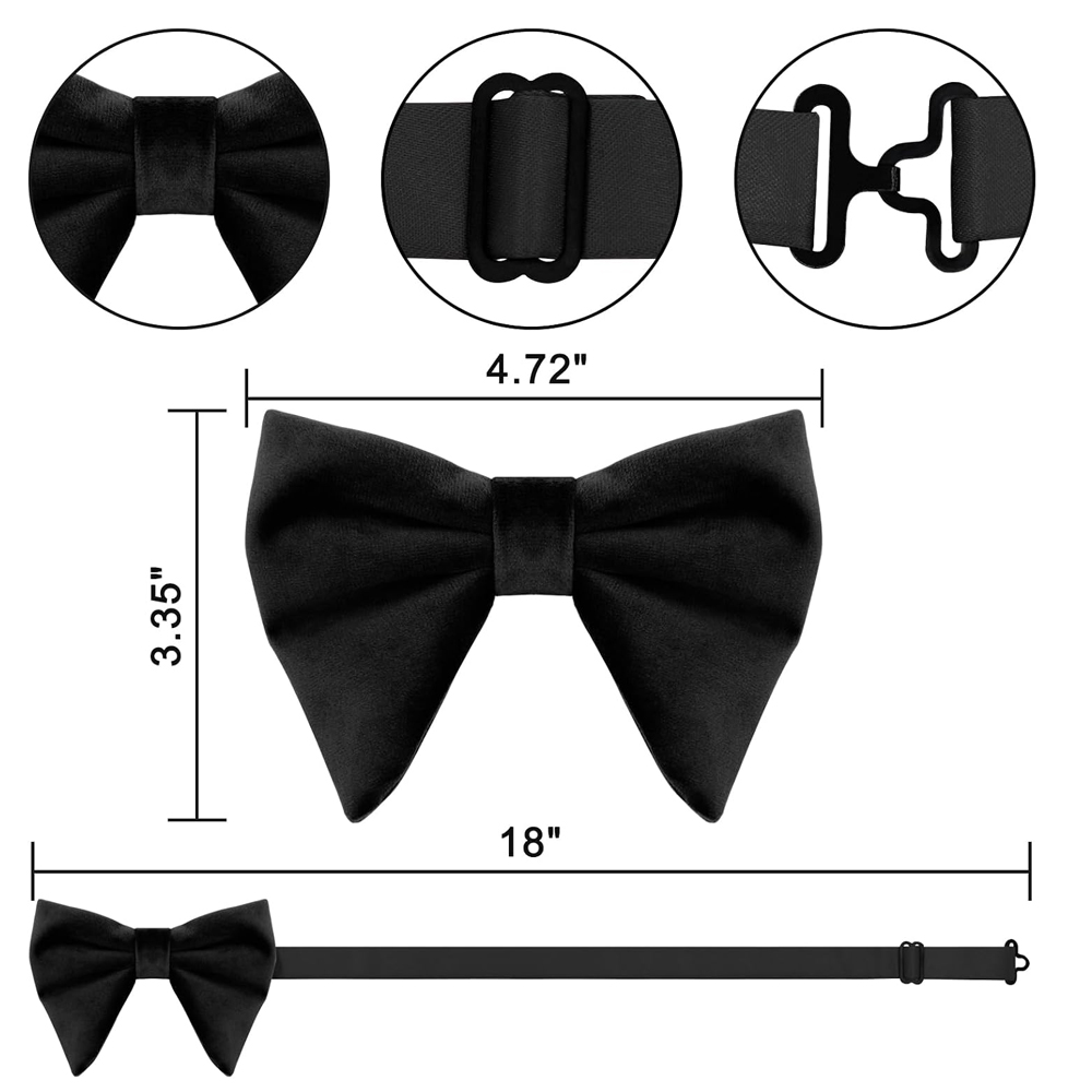 メンズベルベット蝶ネクタイ、プレタイド調整可能、ブリティッシ - Bow Tie Pre Tied のレビューと価格