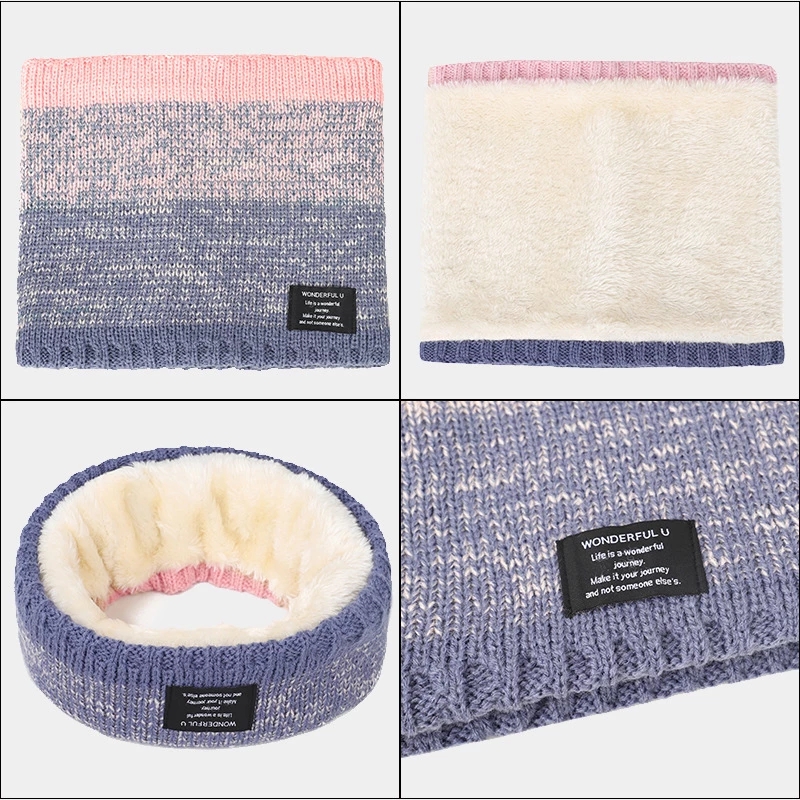 冬のスカーフ男性フリースリングバンダナニット暖かい固体スカー - Muffler Men Wool のレビューと価格