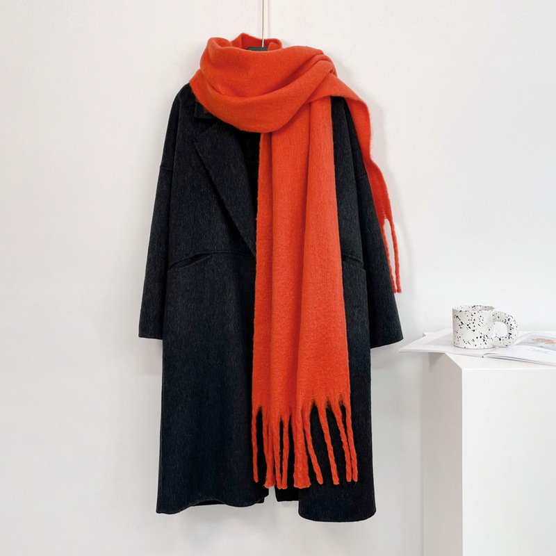 大人用男女兼用秋冬無地カシミヤスカーフ、女性用韓国ファッショ - Muffler Men Wool のレビューと価格