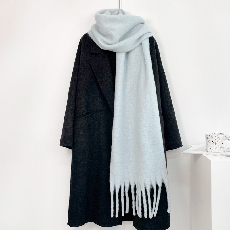 大人用男女兼用秋冬無地カシミヤスカーフ、女性用韓国ファッショ - Muffler Men Wool のレビューと価格