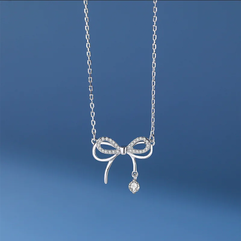 リアルマネー 925 スターリングシルバー女性のネックレス弓 - Tie Clip Silver のレビューと価格